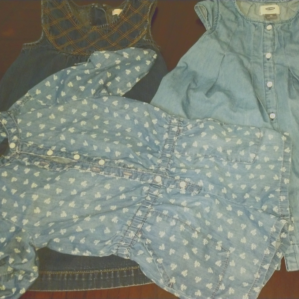 Toddler girl Denim dress/romper bundle